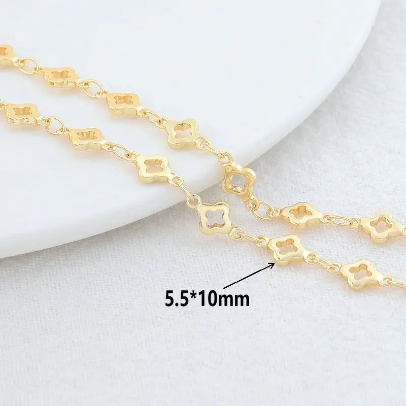 1 Meter 5.5MM 14K Gold Color Plated Brass Rhombus Chain For Jewelry Making DIY Necklace Bracelets Chain Jewelry Making Supplies