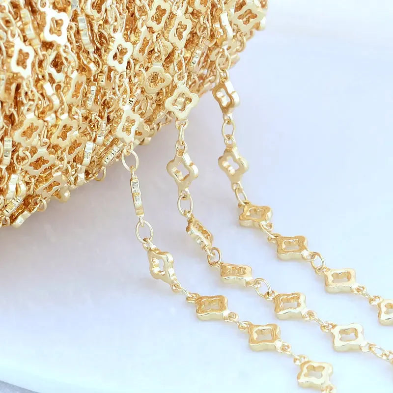 1 Meter 5.5MM 14K Gold Color Plated Brass Rhombus Chain For Jewelry Making DIY Necklace Bracelets Chain Jewelry Making Supplies
