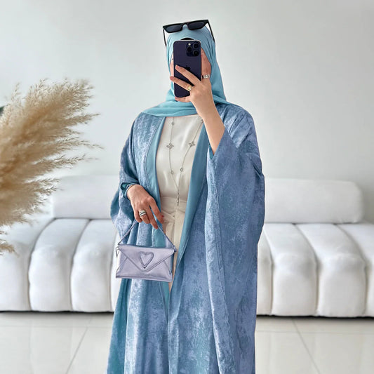 Fashion Elegant Dubai Turkish Abaya Dress Women Muslim's Women Muslim Kimino Dress Abayas Open Front Cardigan 796