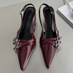 New High Heels Sandals Women Shoes Spring Summer Footwear Pointed Toe Party Ladies Shoes Fashion Buckle Strap Female Pumps