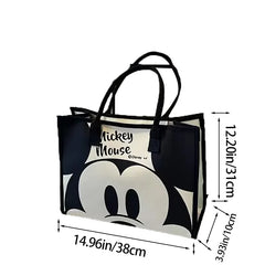 Disney Mickey Women's Large Capacity Shoulder Bag Korean Version Tote Handbag Fashionable Canvas Bag Daily Commuting