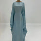 Ramadan Satin Abaya Islam Muslim Summer Batwing Sleeve Maxi Dress Kebaya Abayas For Women Kaftan Robe Musulmane Femme Vestidos