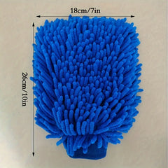 1 Chenille Plush Gloves for Car Cleaning Thickened Doublesided Car Cleaning Tools Ultrafine Fiber Car Washing Gloves