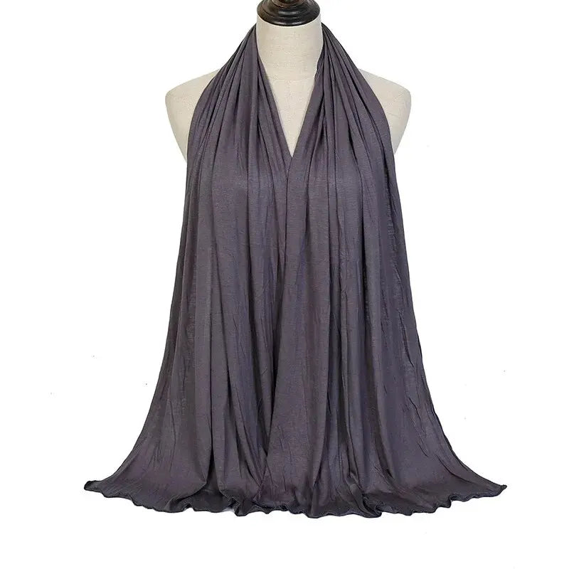 28Color Modal Cotton Jersey Hijab Scarf Ramadan Long Muslim Shawl Plain Solid Soft Turban Wraps For Women Headband