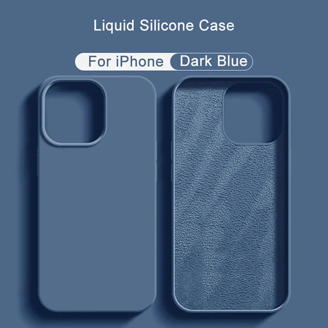 Original Liquid Silicone Case For iPhone 15 13 14 12 11 16 Pro Max Cover For iPhone 16 15 Plus Shockproof Case Phone Accessories