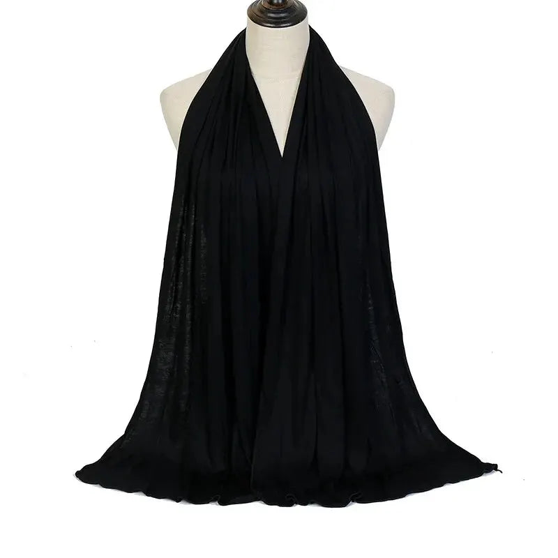 28Color Modal Cotton Jersey Hijab Scarf Ramadan Long Muslim Shawl Plain Solid Soft Turban Wraps For Women Headband