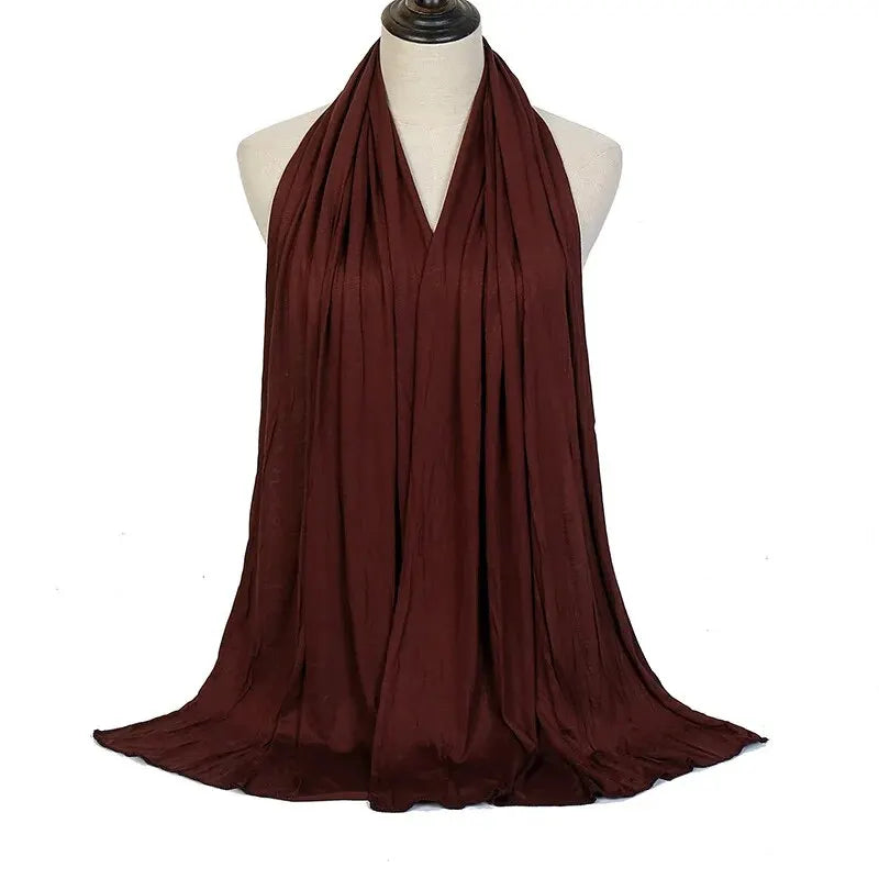 28Color Modal Cotton Jersey Hijab Scarf Ramadan Long Muslim Shawl Plain Solid Soft Turban Wraps For Women Headband