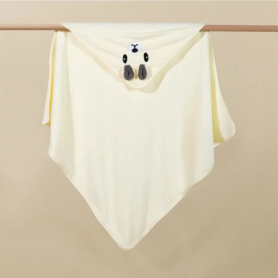 Toddler Bathrobe Infant Bath Towel Boy Girl Blankets Swaddle With Hood Cartoon Coral Fleece Towel Blanket Newborn Kids Bedding