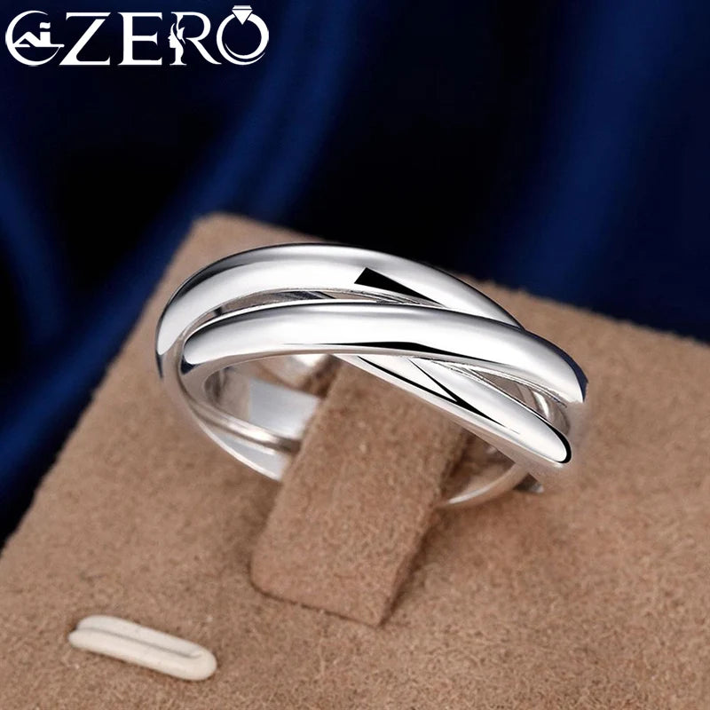 925 Sterling Silver Three Round Woman Rings Fine Jewelry Wholesale Trending Products Offers With ALIZERO Jewellery