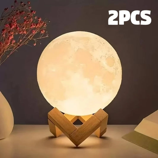 8 cm DIY Planet Lamp Moon Galaxy Night Light Art Painting Graffiti Birthday Gift Bedroom Living Room Decoration (With Stand)