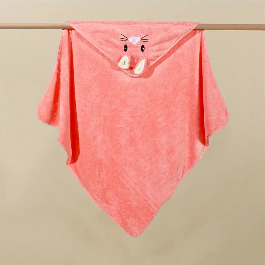Toddler Bathrobe Infant Bath Towel Boy Girl Blankets Swaddle With Hood Cartoon Coral Fleece Towel Blanket Newborn Kids Bedding