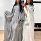 Ramadan Eid Summer Satin Batwing Abaya Dubai Women Islam Muslim Maxi Kaftan Dresses Kebaya Caftan Marocain Robe Femme Musulmane