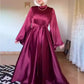 Eid Flare Sleeve Muslim Abaya Women Dresses Sashes Jalabiya Kaftan Solid Vestidos Arab Long Robe Ramadan Morocco Dubai Abayas