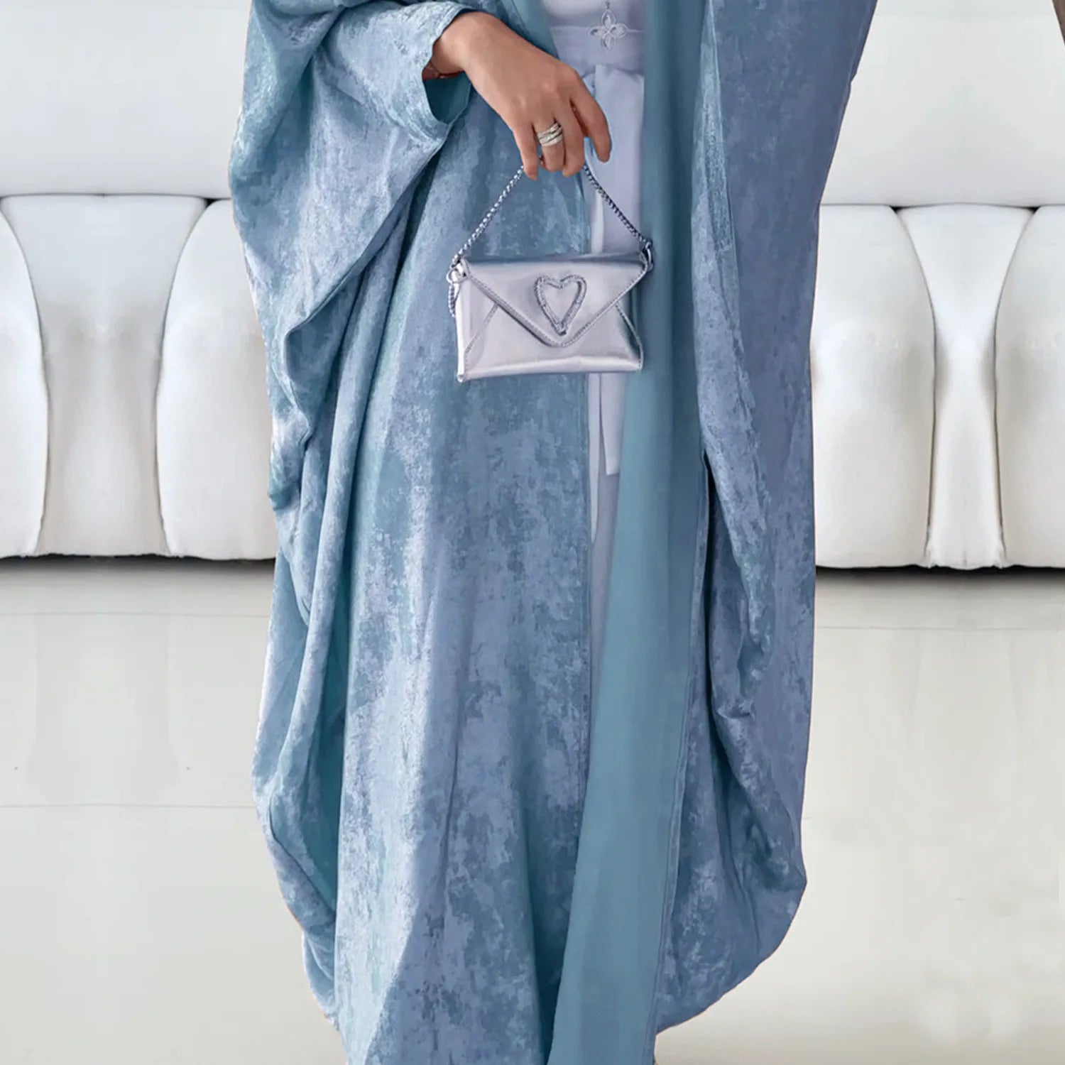 Fashion Elegant Dubai Turkish Abaya Dress Women Muslim's Women Muslim Kimino Dress Abayas Open Front Cardigan