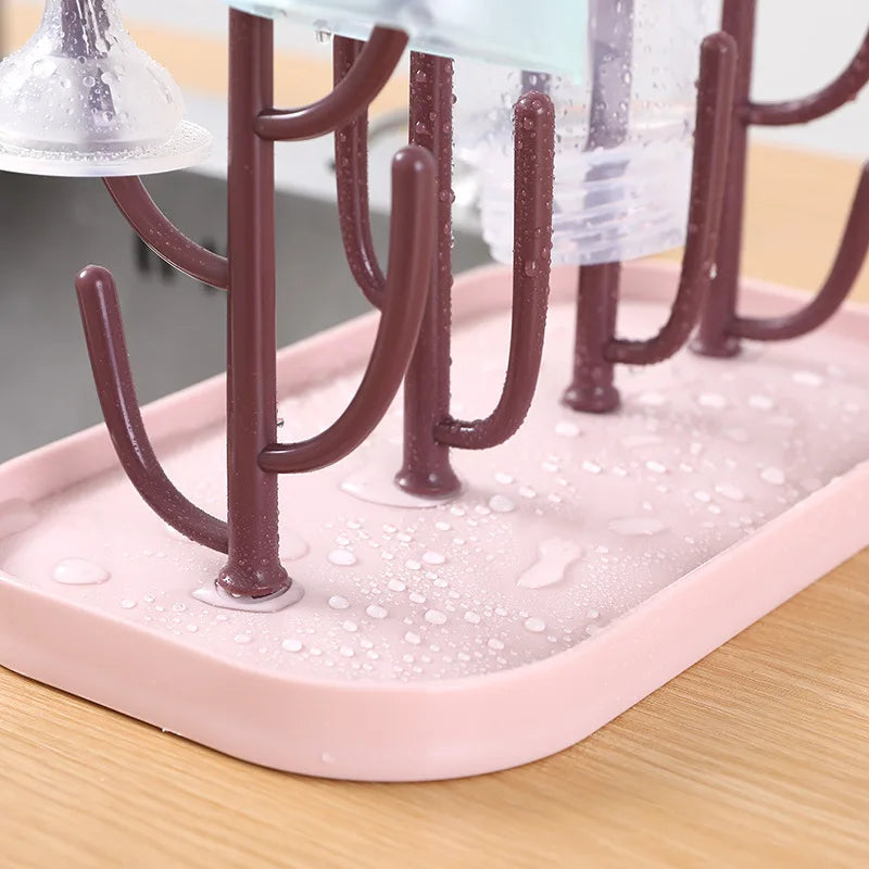 Baby Tree-shaped Milk Bottle Drain Rack, Dust-proof Milk Bottle Holder, Cup Drain Rack Easter Gift