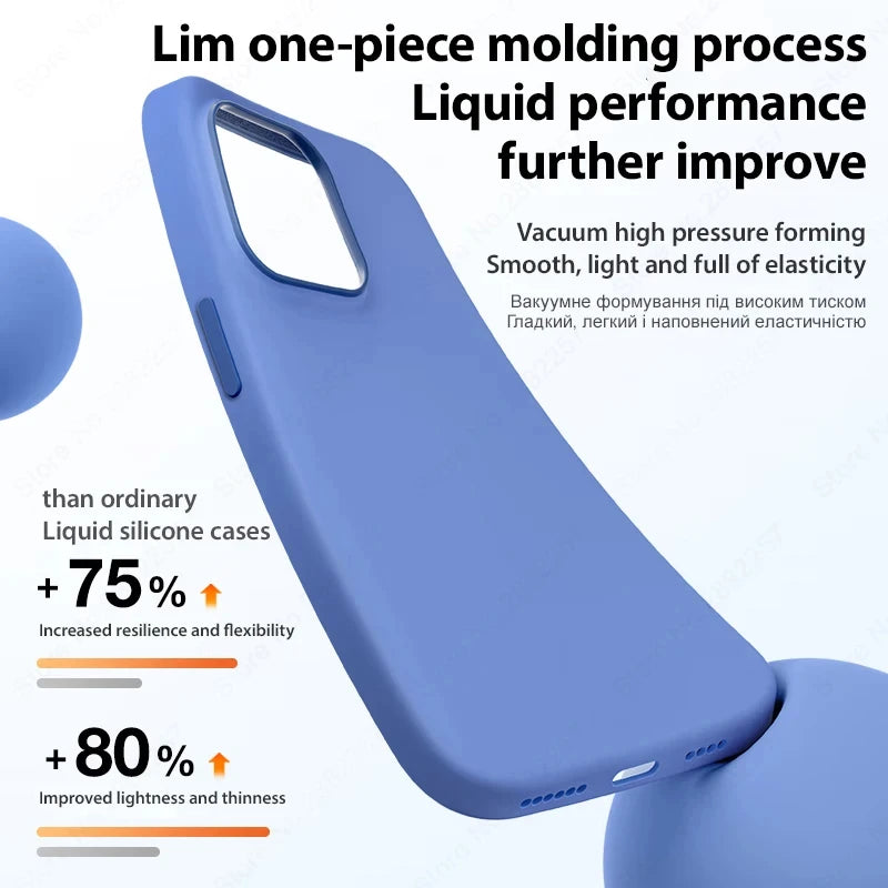 Original Liquid Silicone Case For iPhone 15 13 14 12 11 16 Pro Max Cover For iPhone 16 15 Plus Shockproof Case Phone Accessories