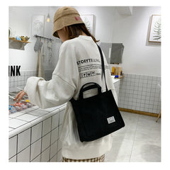 Women Handbag Simple Corduroy Portable Large Capacity HandBag Ins Fashion Trend Small Square Handbag Single Shoulder Bags