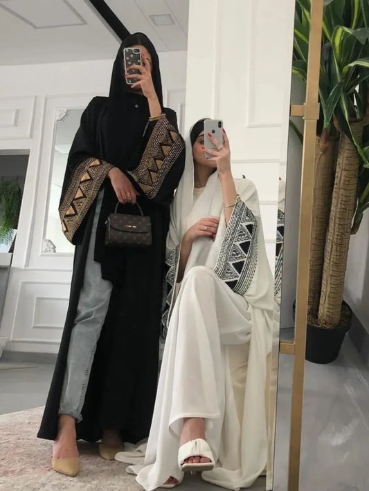 Morocco Kaftan Abayas Eid Muslim Abaya for Women Dubai Dresses Jalabiya Embroidery Ramadan Islam Vestidos Arab Long Robe 2025