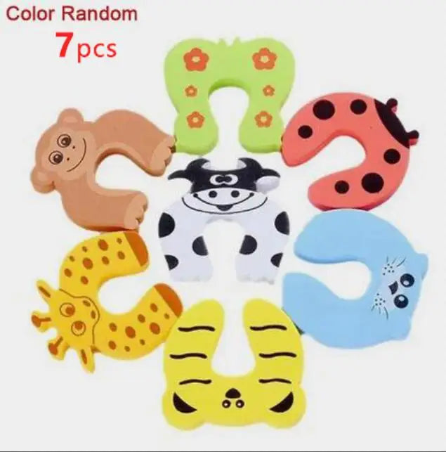 2/5pcs Baby Safety Door Stopper Anti-pinch Hand Cartoon Animal Door Block Thick Child Security Protection Lock Finger Protector