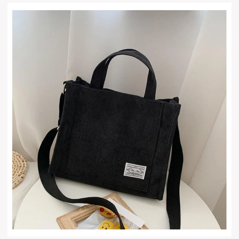 Women Handbag Simple Corduroy Portable Large Capacity HandBag Ins Fashion Trend Small Square Handbag Single Shoulder Bags