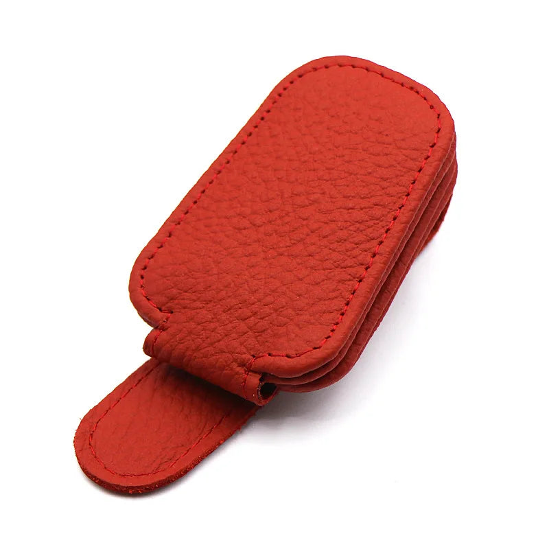 2Pack Sunglasses Holder Is Suitable for Car Sun shades Magnetic Leather Sunglasses Clip and Ticket Clip Car Sunshade Accessories