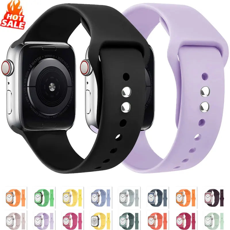 Silicone Band For Apple iWatch series S10 46mm 42mm straps 44mm 45mm 40mm 41mm sport bracelet 8 7 6 5 4 3 SE 9 Ultra 2 49mm band