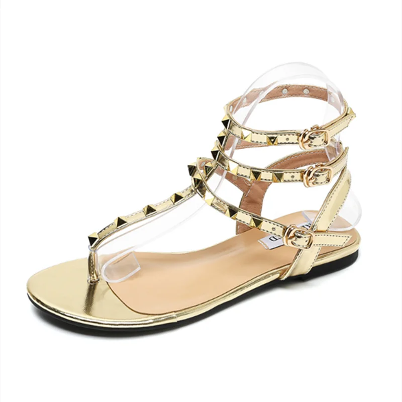 Ladies & Girls Classy Sandals Front Open Toe Shoes Lock Studs Microfiber 3 Buckles Footwear 35-36 43 Black White Well Made Mujer
