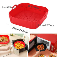 1PC Reusable Airfryer Pan Liner Accessories Silicone Air Fryers Oven Baking Tray Pizza Fried Chicken Airfryer Silicone Basket