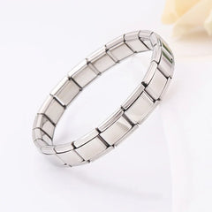 Product Name: Moonstone Stainless Steel Carving Bracelet  Material: Stainless steel  Size: 17.5 centimeters long  Color: Steel