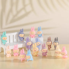 Cartoon Labubu Series Mini Flocking Exquisite Cute Doll Gift Diy Pendant Accessories Decoration Kawaii Toys Gift