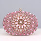Flower Rhinestones Evening Bags Metal Prom Clutch Diamonds Clutch With Chain Shoulder Handbags Wedding Female Purse