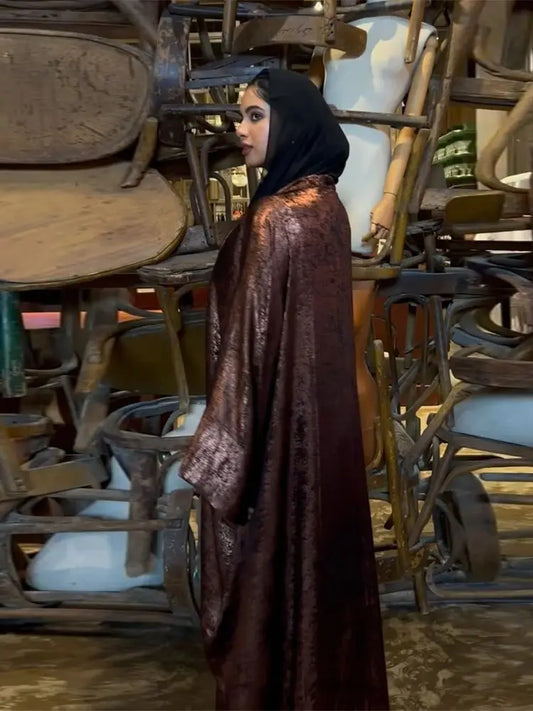 Ramadan Shiny Satin Open Kimono Abaya Dubai Luxury 2025 Muslim Kaftan Dress Abayas For Women Islam Clothing Robe Femme Musulmane