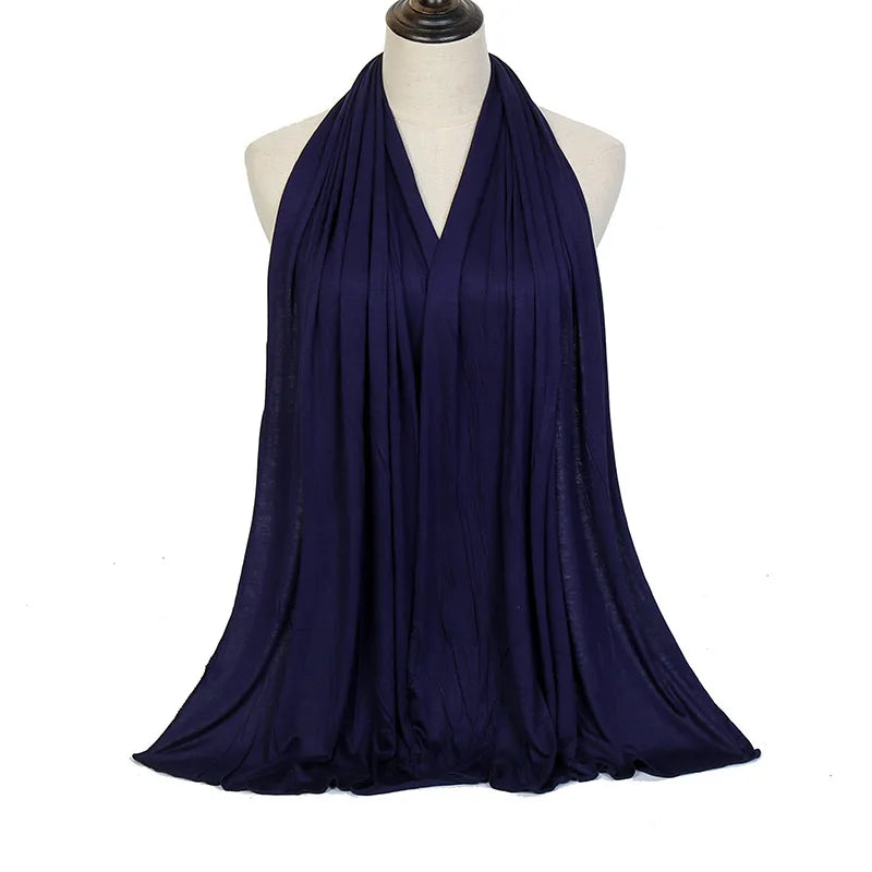 28Color Modal Cotton Jersey Hijab Scarf Ramadan Long Muslim Shawl Plain Solid Soft Turban Wraps For Women Headband