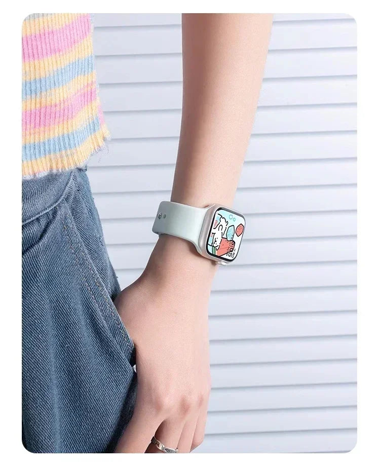 Silicone Band For Apple iWatch series S10 46mm 42mm straps 44mm 45mm 40mm 41mm sport bracelet 8 7 6 5 4 3 SE 9 Ultra 2 49mm band