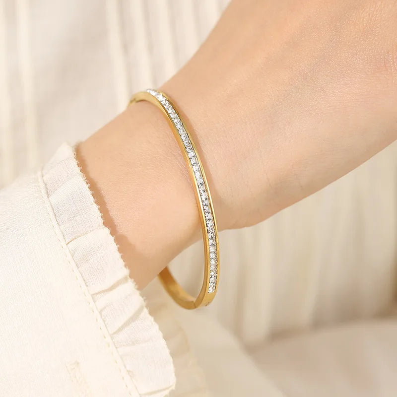 Zircon Bracelet For Women Stainless Steel Jewellery Women Fashion Jewelry Accessories