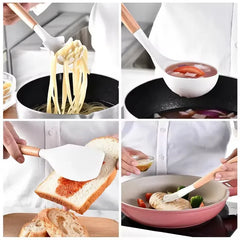 12PCS Food Grade Silicone Kitchen Cookware Utensils Turner Spatula Measuring Spoon Practical Cooking Tool Kitchenware Set