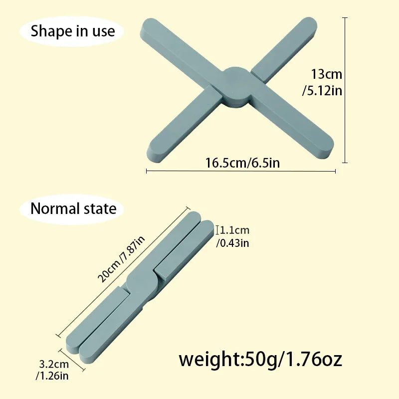 Silicone X Shaped Heat Resistant Pad Foldable Non-Slip Pot Pan Mat Table Placemat Dish Plate Cross Holder Coaster Kitchen