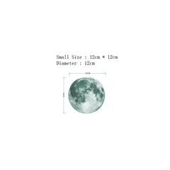 30cm Luminous 3D Moon Wall Stickers For Kids Baby Room Bedroom Decoration Living Room Home Decals Glow In The Dark Wallpaper