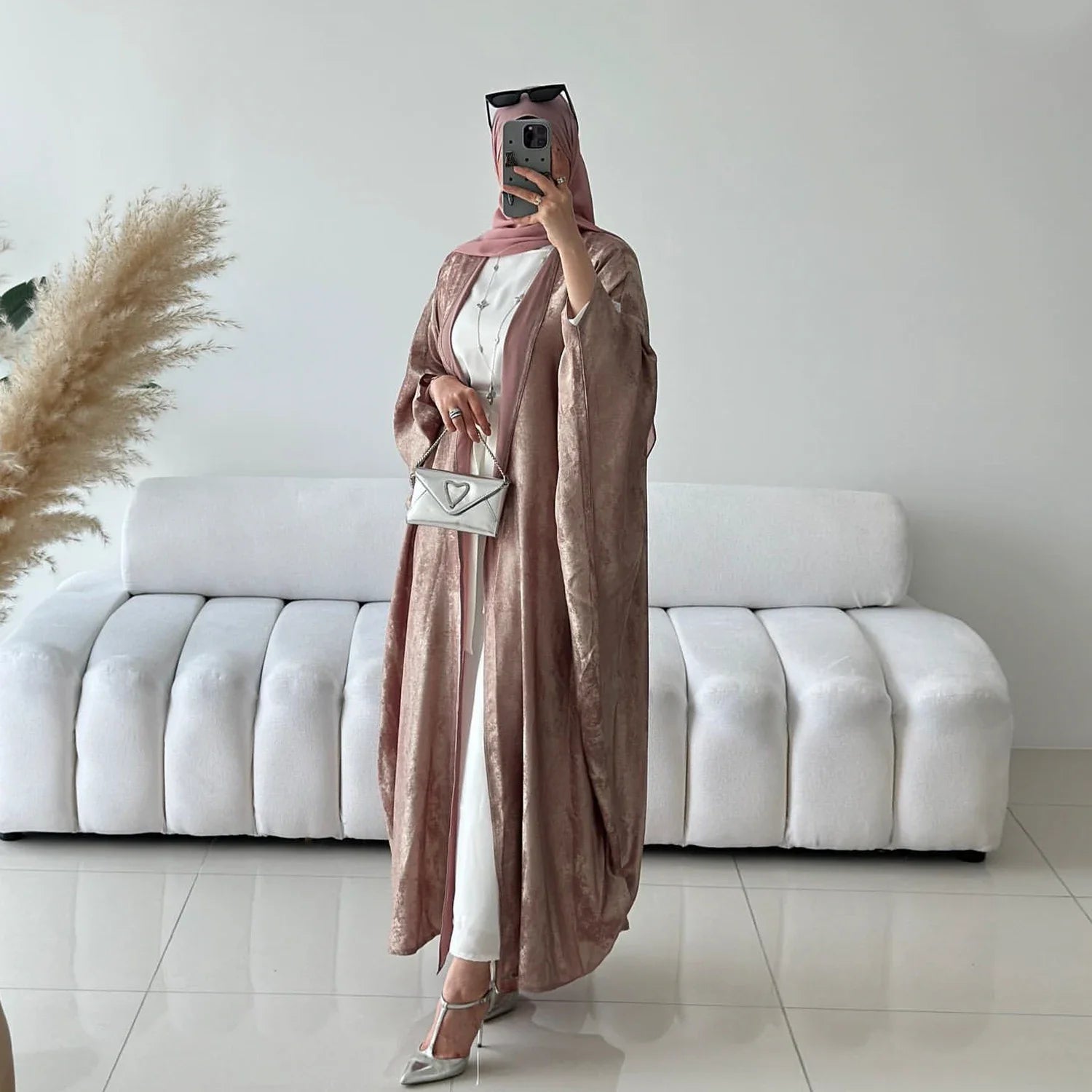 Fashion Elegant Dubai Turkish Abaya Dress Women Muslim's Women Muslim Kimino Dress Abayas Open Front Cardigan
