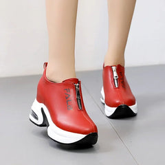 2023 Black Women Sneakers with Platform Wedge Sneakers Women Shoe Casual Lady Vulcanized Shoes White Height Increase Shoes Women