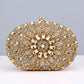 Flower Rhinestones Evening Bags Metal Prom Clutch Diamonds Clutch With Chain Shoulder Handbags Wedding Female Purse