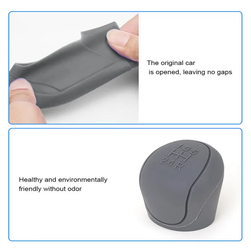 BLALION Car Silicone Gear Shift Knob Cover Gear Shift Non-Slip Grip Handle Protective Covers Manual 5 6-speed Auto Accessories