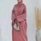 Eid Modest Satin Khimar Abaya Dubai Luxury 2024 Muslim Islam Arabic Abayas For Women Kaftan Hijab Dress Robe Femme Musulmane