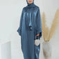 Eid Modest Satin Khimar Abaya Dubai Luxury 2024 Muslim Islam Arabic Abayas For Women Kaftan Hijab Dress Robe Femme Musulmane