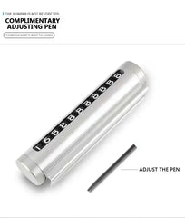 Car Temporary Parking Number Plate Black Aluminium Alloy Material Roller Adjustable Car Parking Plate Car Supplies