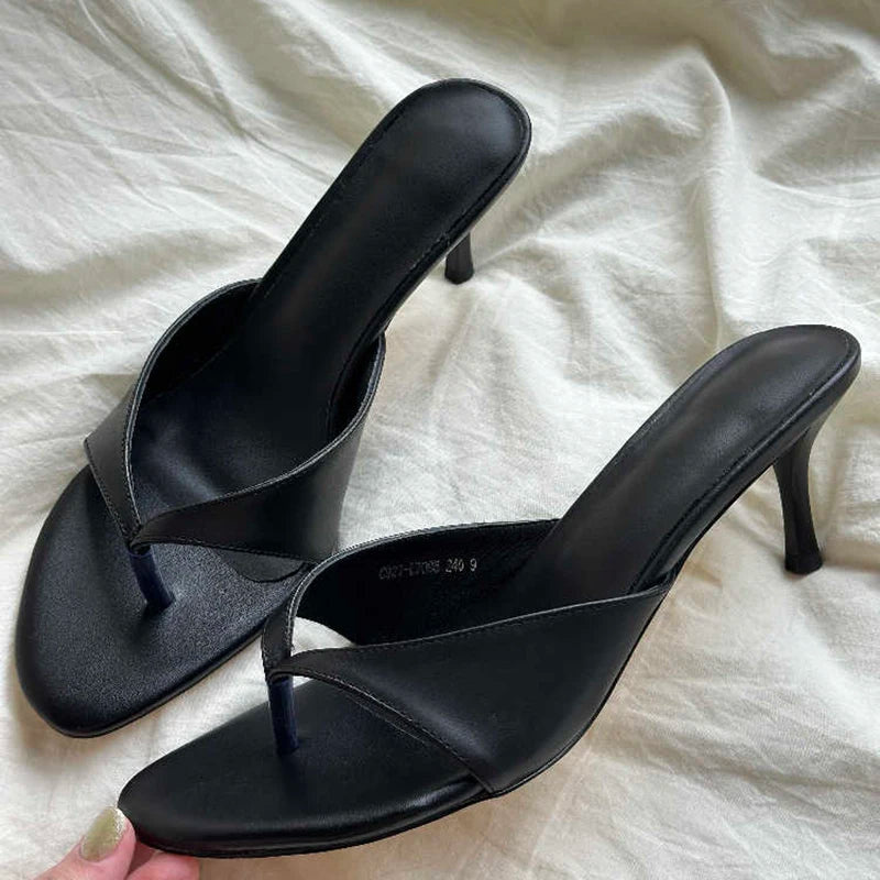 Summer Women Clip Toe High Heel Slippers Fashion Dress Slide Ladies Outdoor Evening Party Sandalias