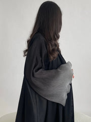 Muslim Flare Sleeve Casual Arabian Abayas Middle-East Elegant Open Front Abaya Turkey Kaftans Women Jilbabs Islamic Maxi Dresses