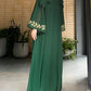 Eid Muslim Abaya for Women Embroidery Dress with Scarf 2 Piece Set Dubai Arab Long Robe Morocco Abayas Kaftan Headscarf Gorgeous