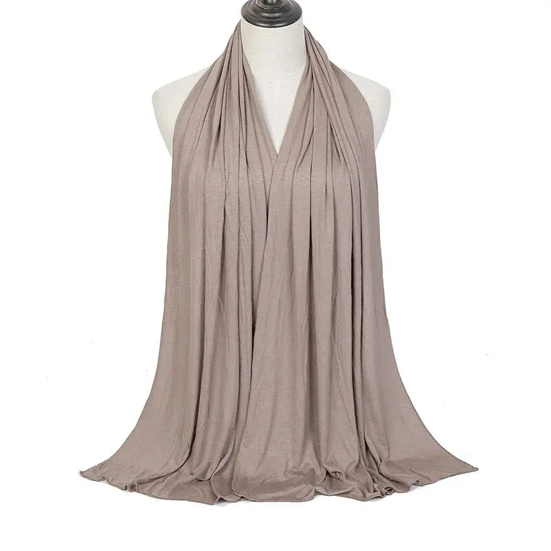 28Color Modal Cotton Jersey Hijab Scarf Ramadan Long Muslim Shawl Plain Solid Soft Turban Wraps For Women Headband