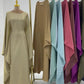 Ramadan Satin Abaya Islam Muslim Summer Batwing Sleeve Maxi Dress Kebaya Abayas For Women Kaftan Robe Musulmane Femme Vestidos